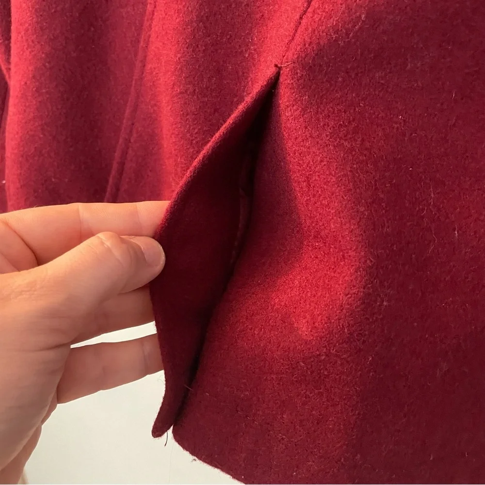 3 for $25! Merona Women's‎ Burgundy Double-Breasted Wool Blend Coat, size small